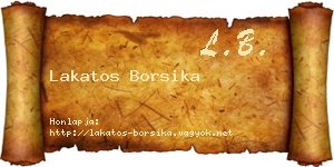 Lakatos Borsika névjegykártya